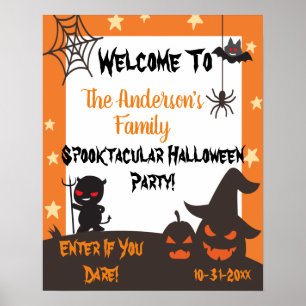 Poster de Boas-vindas do Festa de Halloween Spooky