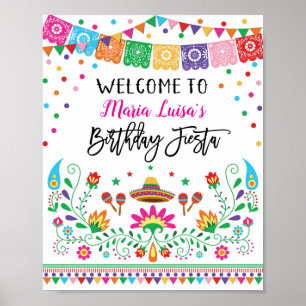 Poster de Boas-vindas do México Fiesta Birthday Ca