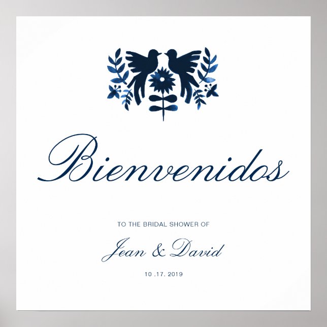 Poster de Boas-vindas do México Otomi - Marinho (Frente)