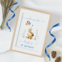 Poster de Boas-vindas do primeiro aniversario Duck