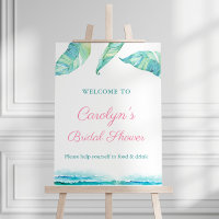 Poster de boas-vindas do Tropical Beach Chá de pan