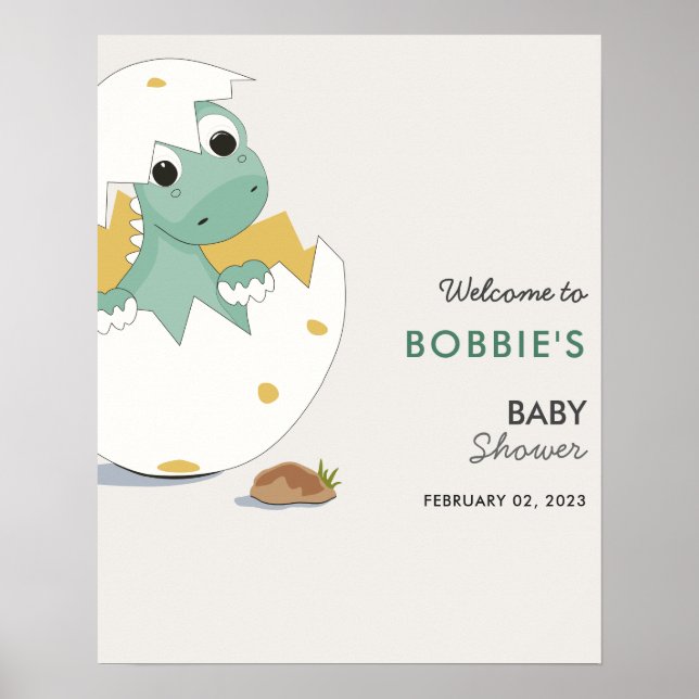 Poster de boas-vindas do Whimsic Baby Dino (Frente)