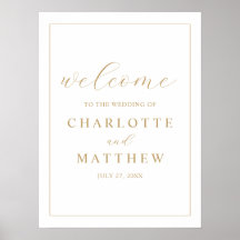 Poster de Boas-vindas Douradas Elegante