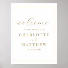 Poster de Boas-vindas Douradas Elegante