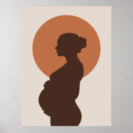 Poster de Boho Minimalista de Gravidez