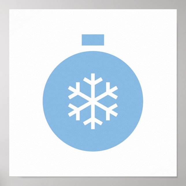 Poster de Bola de Natal Azul (Frente)