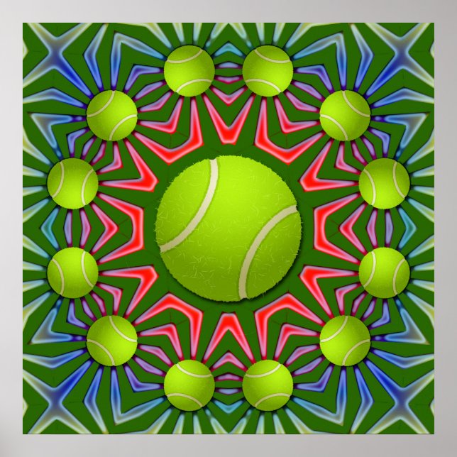 POSTER DE BOLA DE TÊNIS RETRO (Frente)