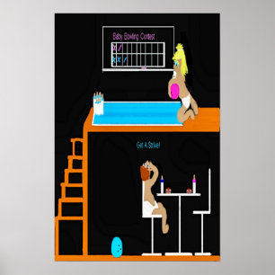 poster de boliche bebê
