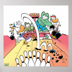 Poster de Boliche de dez pinos do pino