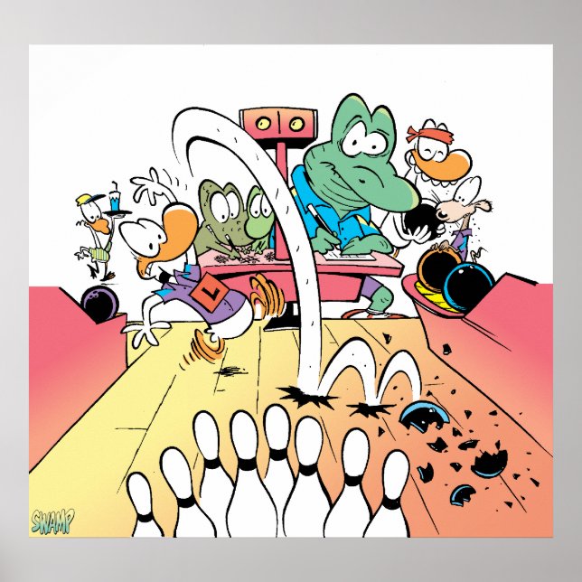 Poster de Boliche de dez pinos do pino (Frente)