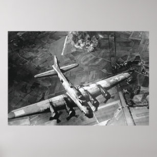 poster de bombardeiro vintage da 2ª guerra mundial