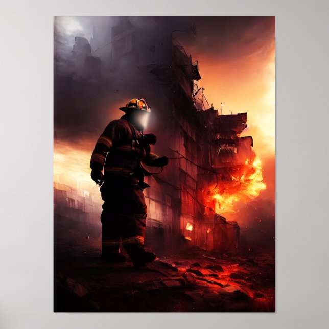 Poster de Bombeiro 3 12x16 (Matte) (Frente)
