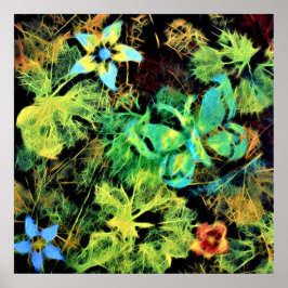 Poster de borboletas e flores