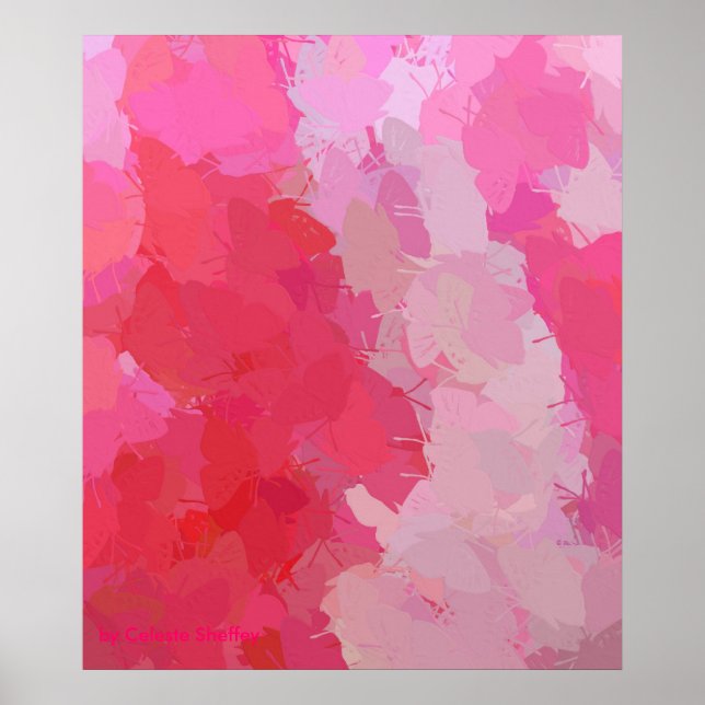 Poster de Borboletas Rosa bonito (Frente)