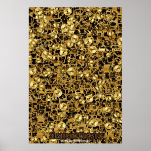 Poster de bronze da arte das rodas denteadas & das