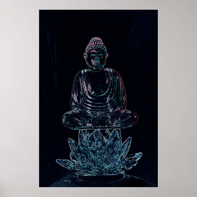 poster de buda brilhante (Frente)