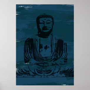 Poster de Buddha do Grunge - cerceta escura
