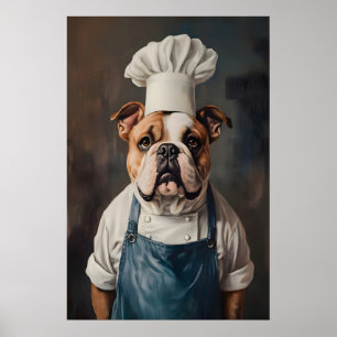 Poster de Bulldog com Chapéu de Chef, Poster de An