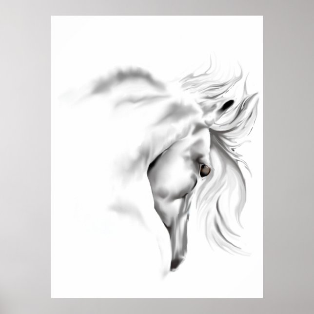 Poster de Cabeça de Cavalo Branco (Frente)