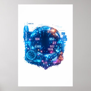 Poster de Cabeça de Dados de IA Futurista – Cibert