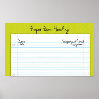 Poster de Cabeçalho de Papel Adequado para Meio/Se