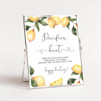 Poster de caça a chá de fraldas de Lemon Pacifier