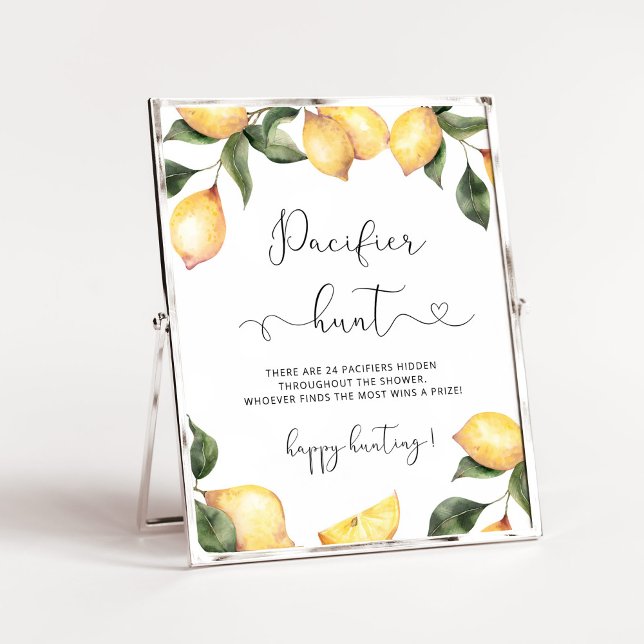 Poster de caça a chá de fraldas de Lemon Pacifier (Criador carregado)