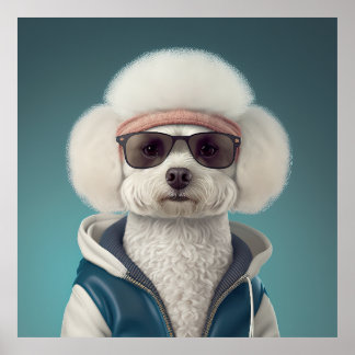 Poster de Cachorro Hipster Bichon Frise