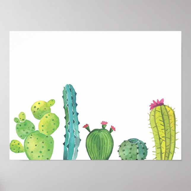 Poster Jardim De Cactus Caquetado Em Pote