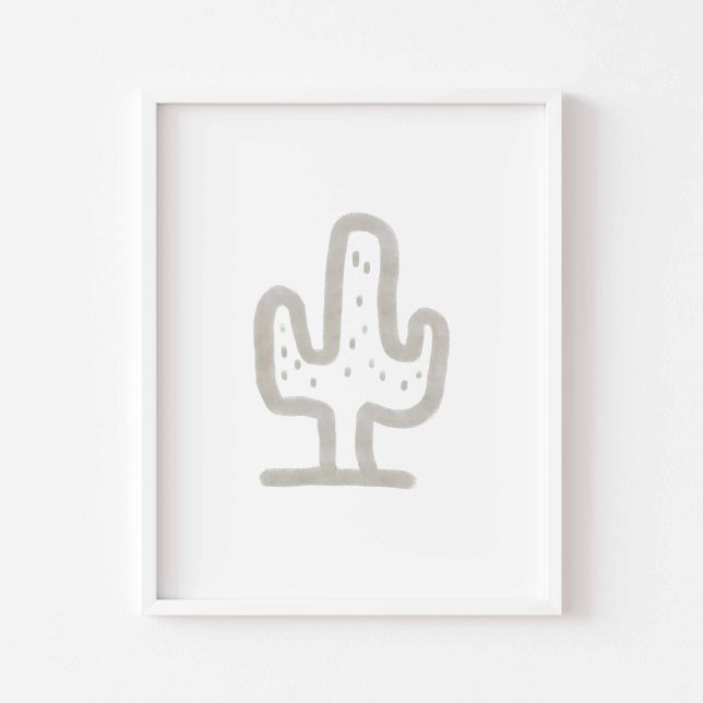 Poster de cacto minimalista de aquarelas boho (Criador carregado)