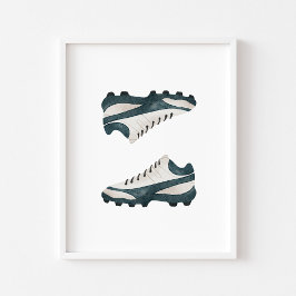 Poster de calçado de futebol de aquarela
