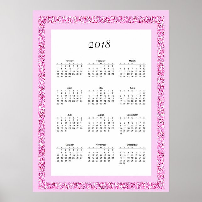 poster de Calendário 2018, (Frente)