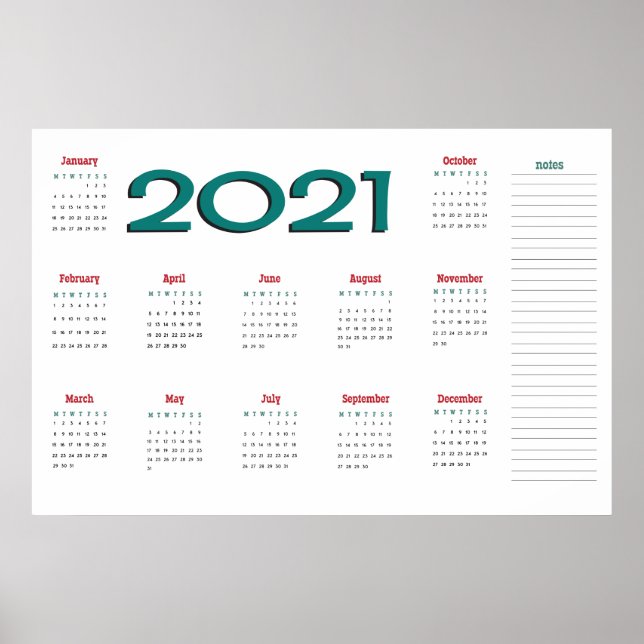 poster de calendário 2021 (Frente)
