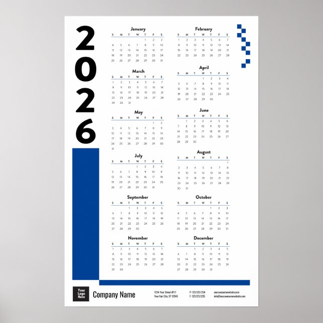 Poster de Calendário Corporativo 2026 (Frente)