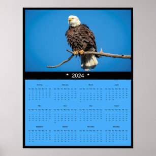 poster de Calendário da Parede da Águia Balda 2024