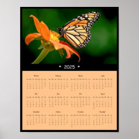 poster de Calendário da Parede da Borboleta Monarc
