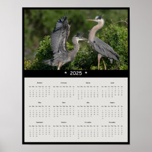 poster de Calendário da Parede Heron Azul do Excel