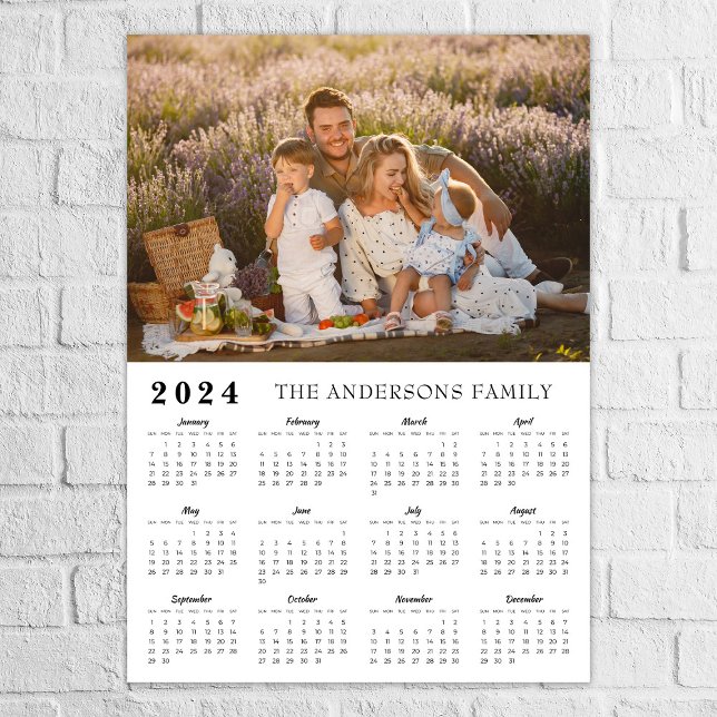 Poster de calendário de 2024 para fotos da família (Criador carregado)