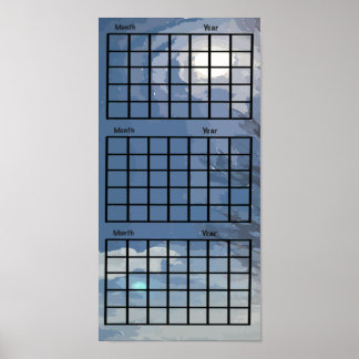 Poster de Calendário de 3 Meses do Sunshine no Sky