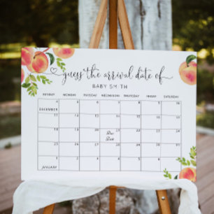 Pôster de calendário de Advinhe a data prevista Li