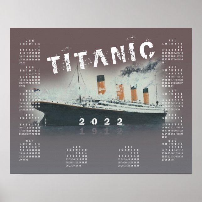 poster de Calendário de Entrega Titanic RMS 2022 (Frente)
