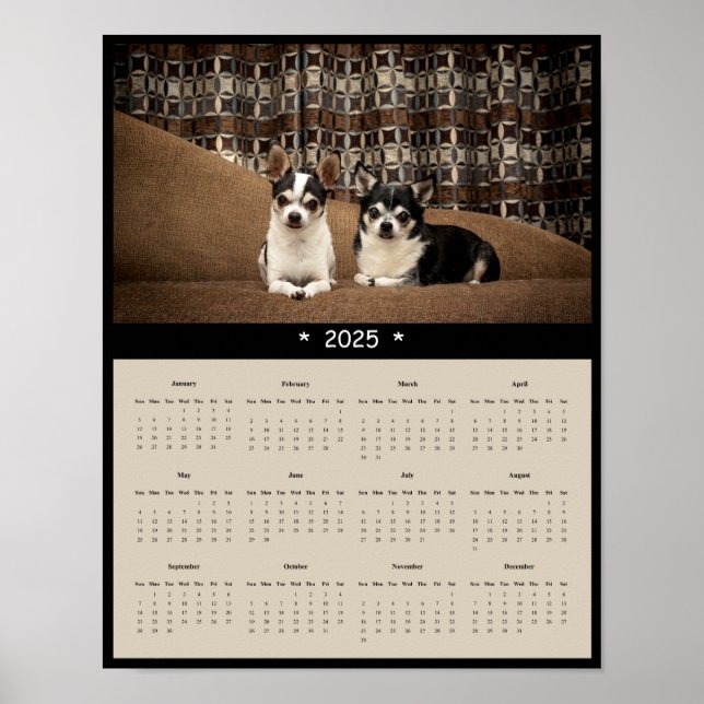 poster de Calendário de Muro de Chihuahua 2025 (Frente)