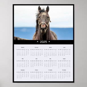 poster de Calendário de Parede Cavalo 2025
