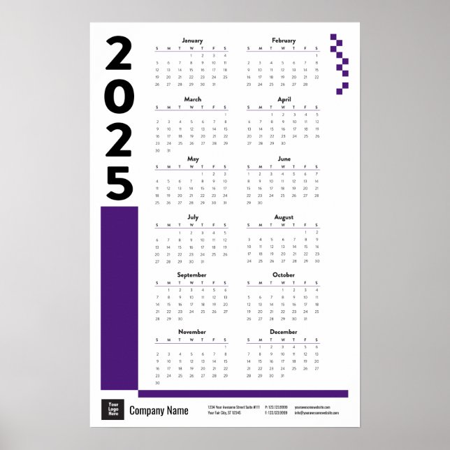 Poster de Calendário de Parede Corporativa 2025 (Frente)