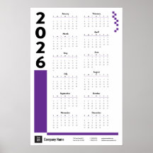 Poster de Calendário de Parede Corporativa 2026