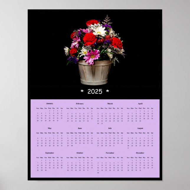 poster de Calendário de Parede das Flores da prima (Frente)