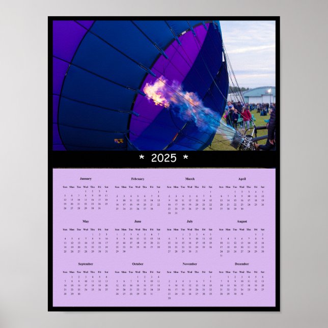 poster de Calendário de Parede de Balões de Ar Que (Frente)