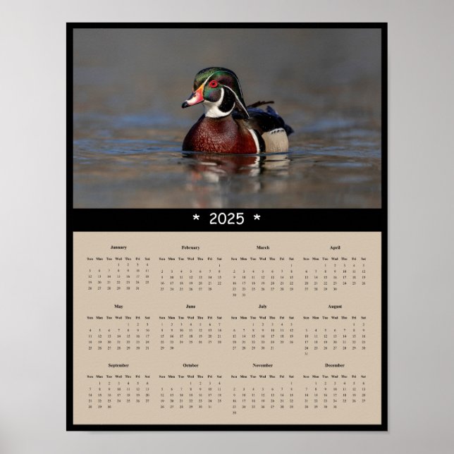 poster de Calendário de Parede de Drake de Madeira (Frente)