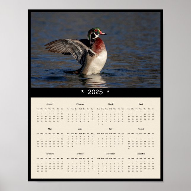 poster de Calendário de Parede de Drake de Madeira (Frente)