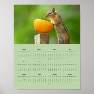 poster de Calendário de Parede do Chipmunk 2025